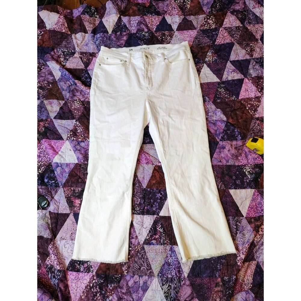 NWT J.Crew Demi Boot Crop Jeans Size  34x27 White‎ Preppy Office Neutral